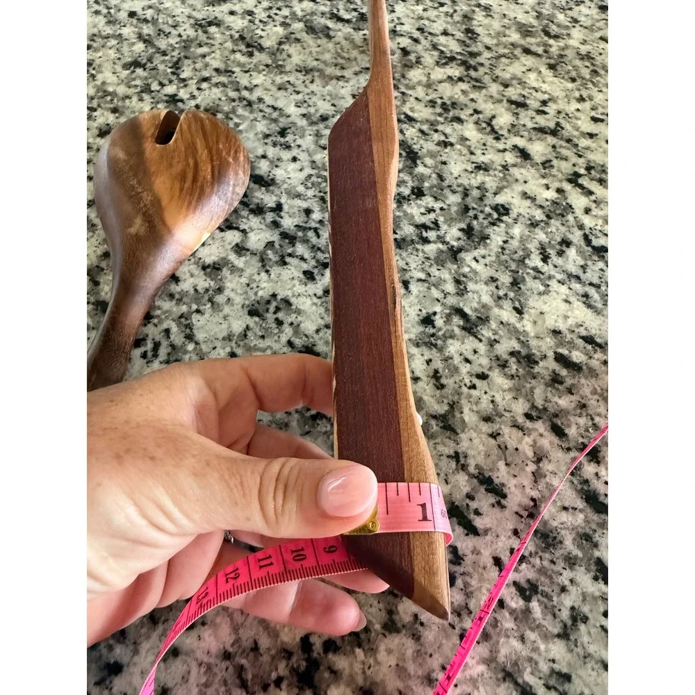 Handcrafted Wooden Kitchen Set of 2 Salad Spoon Spatula Rustic Artisan Wood
